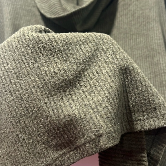 Heimious Knit Top Olive Green Large Dolman Sleeves Cowlneck Ribbed Oversized USA - Picture 8 of 8